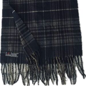 V. FRASS Men's Cashmink Black and Gray Scarf